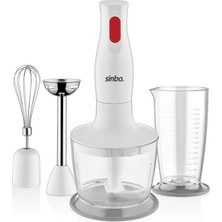 Kazan Hobi Sinbo SHB-3147 Blender Seti, 3'ü 1 Arada, 350W Turbo Fonksiyonlu Motor, Paslanmaz Çelik Doğrayıcı, El Blenderı, Çırpıcı