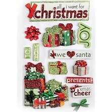 Kazan Hobi Paper House Productions 3D Çıkartmalar 4,5"x8,5"-All I Want For Christmas