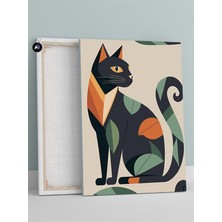 Kazan Hobi Postermanya (PSTER1477) Etnik Desenli Kedi Hayvan Kanvas Tablo 30 x 40