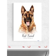 Kazan Hobi Postermanya (PSTER1268) German Shepherd Köpek Best Friend Hayvan Poster - Afiş - Dekoratif Duvar Posteri 50 x 70