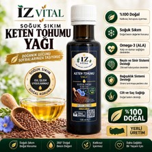 İz Vital Soğuk Sıkım Keten Tohumu Yağı 100 ml – %100 Doğal, Katkısız, Omega-3 (Ala) Içeren Keten Yağı