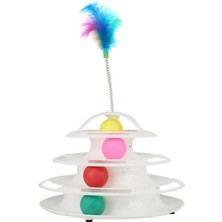Kazan Hobi Miapet Tower Of Tracks 4 Katlı Yuvarlak Kedi Oyuncağı 24 x 13 cm Beyaz