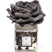 Kazan Hobi 220 ml Gri Çiçekli Seramik Taşlı Black Vanilya Oda Kokusu