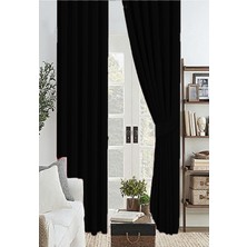 Kazan Hobi Siyah Renk Kalın Güneşlik Blackout Kararma Fon Perde Düz Dikim 100 x 200
