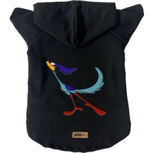 Kazan Hobi Monopetz Kapişonlu Polar Sweatshirt Köpek ve Kedi Kıyafeti & Elbisesi Siyah Road Runner S