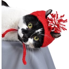 Kazan Hobi X-Perk Örme Kedi Şapkası Ponponlu Yılbaşı Şapkası