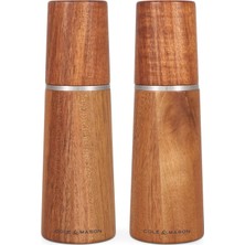 Kazan Hobi Cole & Mason Marlow Acacia Ahşap Tuz Değirmeni ve Karabiber Değirmeni, 2'li Set, Akasya Ağacı, 18,5 Cm, Baharat Değirmeni, Geleneksel Ayarlanabilir Değirmen Seti, Seramik Değirmenli, H322225