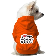 Kazan Hobi Kedi ve Köpek Kıyafeti & Elbisesi Turuncu Hoodie I My Mommy M