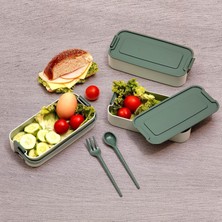 Kazan Hobi Demirdengelsin 3 Katlı Beslenme Kutusu, Yemek Taşıma Kabı, Kaşık Çatal Dahil, Sefer Tası, Yeşil, 420 Ml, Bpa-Free