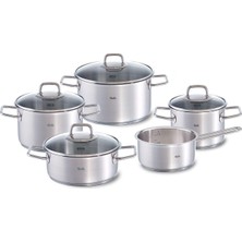 Kazan Hobi Fissler Viseo 9 Parça Çelik Tencere Seti