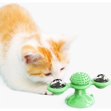 Kazan Hobi Buffer Pet Malzemeleri Vantuzlu Fırıldak Toplu Dönen Şeffaf Depo Tasarım Interaktif Kedi Oyuncağı