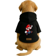Kazan Hobi Baskılı Içi Polarlı Köpek ve Kedi Kıyafeti & Elbisesi - Siyah Renk Kapüşonlu Hoodie BE3B1 Xl