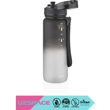 AvantajAl Uzspace 800ml Çift Renkli Sızdırmaz Kilitlenebilir Kapaklı Tritan Su Matarası Siyah-Beyaz