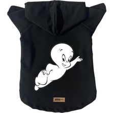Kazan Hobi Kapişonlu Polar Sweatshirt Köpek ve Kedi Kıyafeti & Elbisesi - Siyah Casper M Beden