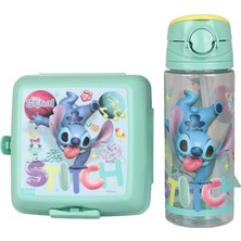 Kazan Hobi Stitch Lisanslı 500 ml Matara ve 2 Katlı Beslenme Kabı Yemek Seti