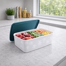 Kazan Hobi Derin Dondurucu Saklama Kabı 2 Litre No Frost Saklama Kabı Alaska Derin Dondurucu Saklama Kabı Turkuaz