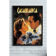 Kazan Hobi Postermanya (PSTER10418) Casablanca Film Afişi Çerçeveli Tablo (30 x 40CM)