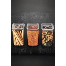 Kazan Hobi Vip Ahmet Sude Kare Saklama Kabı 3 x 1200 Ml, Şeffaf