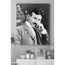 Kazan Hobi Postermanya (PSTER17520) Nikola Tesla Bilimsel Kanvas Tablo 4 21 x 30
