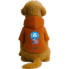 Kazan Hobi Baskılı Içi Polarlı Köpek ve Kedi Kıyafeti & Elbisesi - Turuncu Renk Kapüşonlu Hoodie B3433, 6xl
