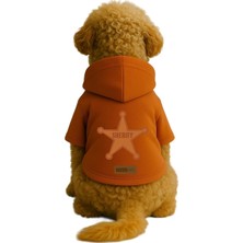 Kazan Hobi Monopetz Baskılı Içi Polarlı Köpek ve Kedi Kıyafeti & Elbisesi - Turuncu Renk Kapüşonlu Hoodie B2AE2 M