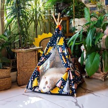Kazan Hobi Gobypet Always The Best Kedi Çadırı, Kedi Evi Kolay Kurulum, Yıkanabilir Kedi Çadırı, Kedi Yatağı (Kedili Desen, Large)