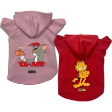 Kazan Hobi Monopetz Kapişonlu Polar Sweatshirt Köpek ve Kedi Kıyafeti - Tomjerry & Garfield 2'li Fırsat Paketi M Beden