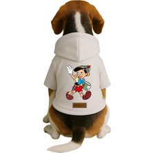 Kazan Hobi Baskılı Içi Polarlı Köpek ve Kedi Kıyafeti & Elbisesi - Beyaz Renk Kapüşonlu Hoodie B5487 S