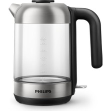Kazan Hobi Philips Serisi 5000 Cam Su Isıtıcısı - 1,7l, Hızlı Kaynatma, Paslanmaz Çelik Eleman, Kireç Filtresi, 360° Kablosuz Taban, Çıkarılabilir Kapak, Mavi Işık Göstergesi (HD9339/80)