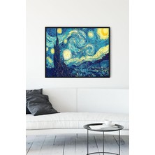Kazan Hobi Postermanya (PSTER13984) Vincent Van Gogh - Yıldızlı Gece Sanatsal Çerçeveli Tablo (50X70CM)