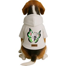 Kazan Hobi Monopetz Baskılı Içi Polarlı Köpek ve Kedi Kıyafeti & Elbisesi - Beyaz Renk Kapüşonlu Hoodie B98A7, 6xl