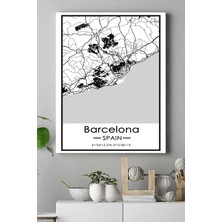 Kazan Hobi Postermanya (PSTER14380) Ispanya Harita Dekoratif Tasarım Kanvas Tablo 50 x 70