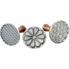Kazan Hobi Nordic Ware "ımpressionen" Ahşap Saplı Kurabiye Damgası, 3 Farklı Motif