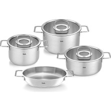Kazan Hobi Fissler Pure Collection 7 Parça Cam Kapak Çelik Tencere Seti Renkli 24 cm