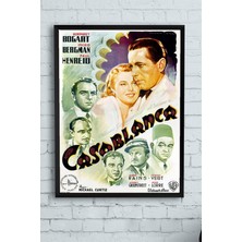 Kazan Hobi Postermanya (PSTER10403) Casablanca Film Afişi Çerçeveli Tablo 3 (40X50CM)
