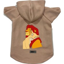 Kazan Hobi Kapişonlu Polar Sweatshirt Köpek ve Kedi Kıyafeti & Elbisesi Bej Aslan Kral M