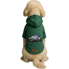 Kazan Hobi Baskılı Içi Polarlı Köpek ve Kedi Kıyafeti & Elbisesi - Yeşil Renk Kapüşonlu Hoodie B8C99 3xl