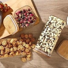 Kazan Hobi Deconox 1400ML Sızdırmaz Vakumlu Bambu Kapaklı Borosilikat Cam Kavanoz – Hava Geçirmez & Dayanıklı Gıda Saklama Kabı (10CM x 21CM)