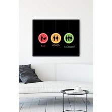 Kazan Hobi Postermanya (PSTER9718) 3 Tip Erkek Eğlenceli Mizahi Çerçeveli Tablo (50X70CM)