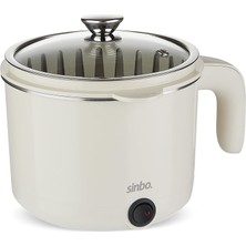 Kazan Hobi Sinbo SCO-5063 Çok Fonksiyonlu Buharlı Pişirici – 800 ml Kapasite, Paslanmaz Gizli Rezistans, Temperli Cam Kapak, Krem Renk