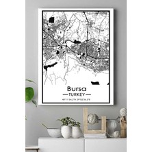 Kazan Hobi Postermanya (PSTER18617) Bursa Harita Dekoratif Tasarım Kanvas Tablo 21 x 30