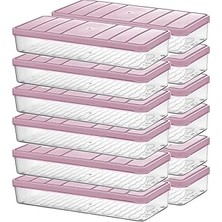 Kazan Hobi Selka Home - Nora 12'li 1.2 Litre Küçük Boy Açık Pembe Saklama Kabı