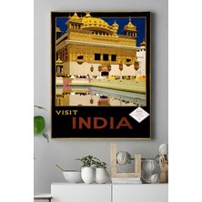 Kazan Hobi Postermanya (PSTER16215) Hindistan Vintage Manzara Kanvas Tablo 21 x 30