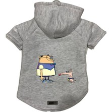 Kazan Hobi Kapişonlu Polar Sweatshirt Köpek ve Kedi Kıyafeti & Elbisesi Gri Cando L