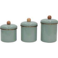 Kazan Hobi Pr Home Soft Green Emaye Baharatlık Seti 3lü