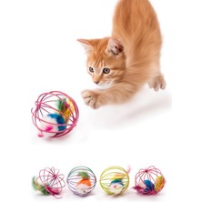 Kazan Hobi Busstier Metal Kafesli Peluş Fareli Kedi ve Köpek Oyuncağı – 6 cm Eğlenceli Oyun Topu