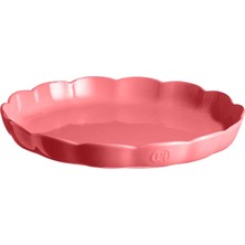 Kazan Hobi Emile Henry Fransa'da Üretilmiştir Seramik Yuvarlak Tart Tabağı, Madeleine Koleksiyonu. 31 cm x 4,1 Cm, Gül Şekeri