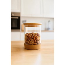 Kazan Hobi Bambum Corki - Mantar Altlıklı Cam Saklama Kabı 900ML