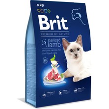 Kazan Hobi Brit Premium By Nature Kısırlaştırılmış Kediler Için, Kuzu Etli Kuru Mama, 8 kg