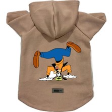Kazan Hobi Kapişonlu Polar Sweatshirt Köpek ve Kedi Kıyafeti & Elbisesi Bej Goofy M